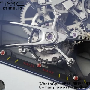 Richard Mille RM027-02 RM2702 Nadal Real Tourbillon RMF Best Edition White Forge Carbon Black Inner Bezel on Black Rubber Strap - Super Clone Watch | 1:1 Best Version