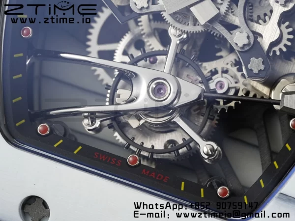 Richard Mille RM027-02 RM2702 Nadal Real Tourbillon RMF Best Edition White Forge Carbon Black Inner Bezel on Black Rubber Strap - Super Clone Watch | 1:1 Best Version