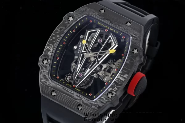 Richard Mille RM027-03 RM2703 NTPT Real Tourbillon RMF Best Edition Skeleton Dial on Black Rubber Strap - Super Clone Watch | 1:1 Nejlepší verze