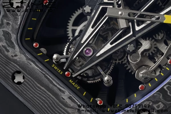 Richard Mille RM027-03 RM2703 NTPT Real Tourbillon RMF Best Edition Skeleton Dial on Black Rubber Strap - Super Clone Watch | 1:1 Nejlepší verze