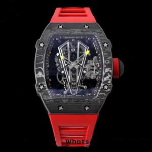 Richard Mille RM027-03 RM2703 NTPT Real Tourbillon RMF Best Edition Skeleton Dial on Red Rubber Strap - Super Clone Watch | 1:1 Best Version