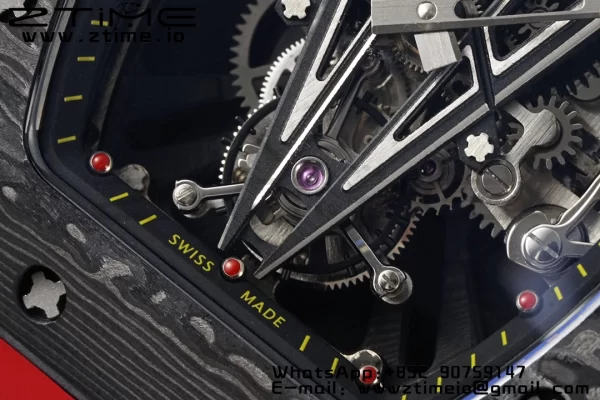 Richard Mille RM027-03 RM2703 NTPT Real Tourbillon RMF Best Edition Skeleton Dial on Red Rubber Strap - Super Clone Watch | 1:1 Best Version