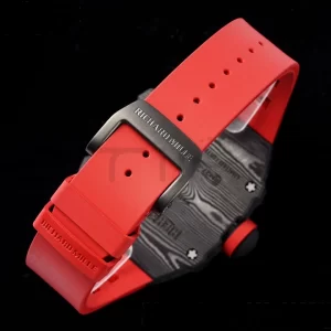 Richard Mille RM027-03 RM2703 NTPT Real Tourbillon RMF Best Edition Skeleton Dial on Red Rubber Strap - Super Clone Watch | 1:1 Best Version
