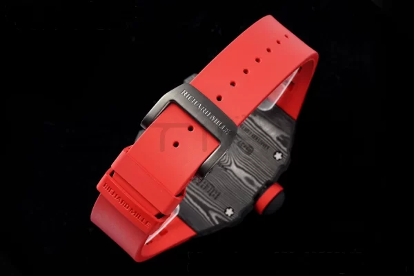 Richard Mille RM027-03 RM2703 NTPT Real Tourbillon RMF Best Edition Skeleton Dial on Red Rubber Strap - Super Clone Watch | 1:1 Best Version