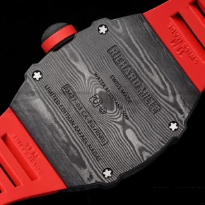 Richard Mille RM027-03 RM2703 NTPT Real Tourbillon RMF Best Edition Skeleton Dial on Red Rubber Strap - Super Clone Watch | 1:1 Best Version
