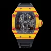 Richard Mille RM027-03 RM2703 Real Tourbillon RMF Best Edition Πορτοκαλί/κόκκινο Carbon Skeleton Dial σε μαύρο λουράκι από καουτσούκ - Super Clone Watch | 1:1 Best Version