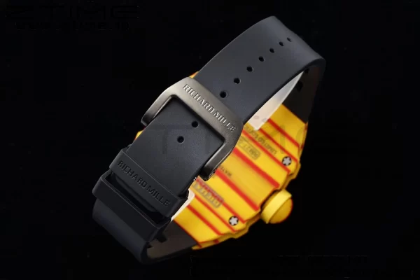 Richard Mille RM027-03 RM2703 Real Tourbillon RMF Best Edition Πορτοκαλί/κόκκινο Carbon Skeleton Dial σε μαύρο λουράκι από καουτσούκ - Super Clone Watch | 1:1 Best Version
