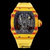 Richard Mille RM027-03 RM2703 Real Tourbillon RMF Best Edition Orange/Red Carbon Skeleton Dial on Yellow Rubber Strap - Super Clone Watch | 1:1 Nejlepší verze