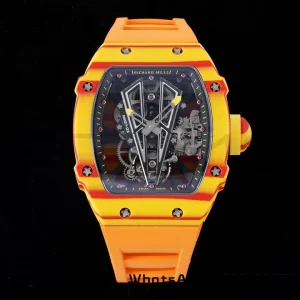 Richard Mille RM027-03 RM2703  Real Tourbillon RMF Best Edition Orange/Red Carbon Skeleton Dial on Orange Rubber Strap - Super Clone Watch | 1:1 Best Version