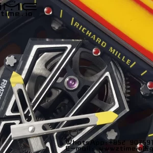 Richard Mille RM027-03 RM2703 Real Tourbillon RMF Best Edition Orange/Red Carbon Skeleton Dial on Orange Rubber Strap - Super Clone Watch | 1:1 Best Version