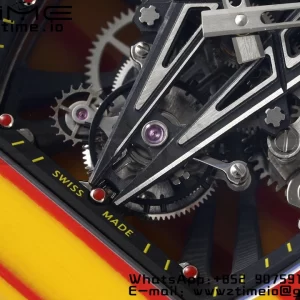 Richard Mille RM027-03 RM2703 Real Tourbillon RMF Best Edition Orange/Red Carbon Skeleton Dial on Orange Rubber Strap - Super Clone Watch | 1:1 Best Version