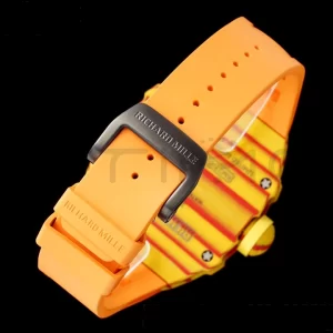 Richard Mille RM027-03 RM2703 Real Tourbillon RMF Best Edition Orange/Red Carbon Skeleton Dial on Orange Rubber Strap - Super Clone Watch | 1:1 Best Version