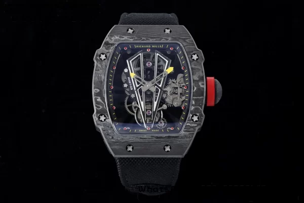 Richard Mille RM027-03 RM2703 NTPT Real Tourbillon RMF Best Edition Skeleton Dial on Black Nylon Strap - Super Clone Watch | 1:1 Best Version