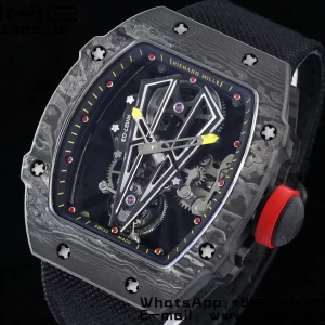 Richard Mille RM027-03 RM2703 NTPT Real Tourbillon RMF Best Edition Skeleton Dial on Black Nylon Strap - Super Clone Watch | 1:1 Best Version