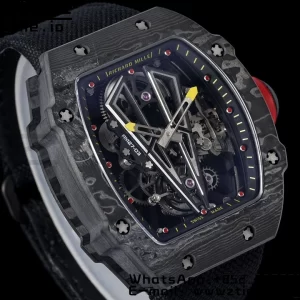 Richard Mille RM027-03 RM2703 NTPT Real Tourbillon RMF Best Edition Skeleton Dial on Black Nylon Strap - Super Clone Watch | 1:1 Best Version