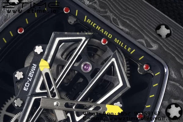 Richard Mille RM027-03 RM2703 NTPT Real Tourbillon RMF Best Edition Skeleton Dial on Black Nylon Strap - Super Clone Watch | 1:1 Best Version