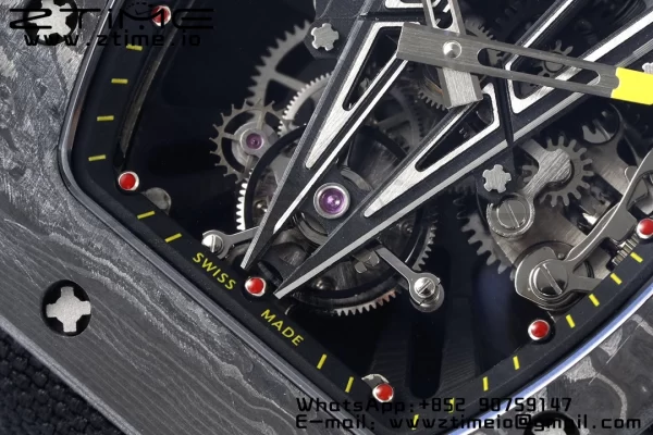 Richard Mille RM027-03 RM2703 NTPT Real Tourbillon RMF Best Edition Skeleton Dial on Black Nylon Strap - Super Clone Watch | 1:1 Best Version