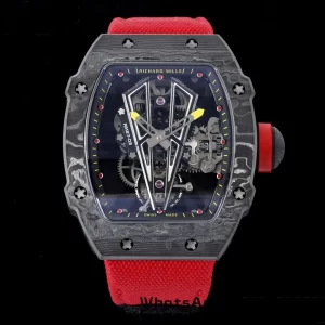Richard Mille RM027-03 RM2703 NTPT Real Tourbillon RMF Best Edition Skeleton Dial on Red Nylon Strap - Super Clone Watch | 1:1 Best Version