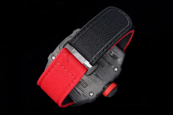 Richard Mille RM027-03 RM2703 NTPT Real Tourbillon RMF Quadrante scheletrato su cinturino in nylon rosso - Orologio super clone | 1:1 Versione migliore