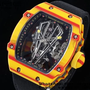 Richard Mille RM027-03 RM2703 Real Tourbillon RMF Best Edition Orange/Red Carbon Skeleton Dial on Black Nylon Strap - Super Clone Watch | 1:1 Best Version