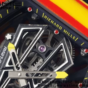 Richard Mille RM027-03 RM2703 Real Tourbillon RMF Best Edition Orange/Red Carbon Skeleton Dial on Black Nylon Strap - Super Clone Watch | 1:1 Best Version