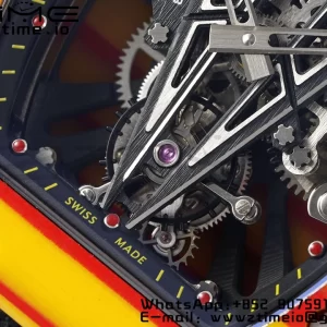 Richard Mille RM027-03 RM2703 Real Tourbillon RMF Best Edition Orange/Red Carbon Skeleton Dial on Black Nylon Strap - Super Clone Watch | 1:1 Best Version