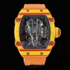 Richard Mille RM027-03 RM2703 Real Tourbillon RMF Mejor Edición Esfera esqueleto de carbono naranja/rojo con correa de nylon naranja - Super Clone Watch | 1:1 Mejor versión
