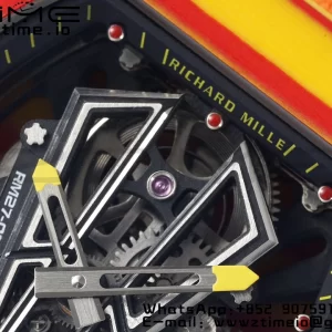 Richard Mille RM027-03 RM2703 Real Tourbillon RMF Best Edition Orange/Red Carbon Skeleton Dial on Orange Nylon Strap - Super Clone Watch | 1:1 Best Version