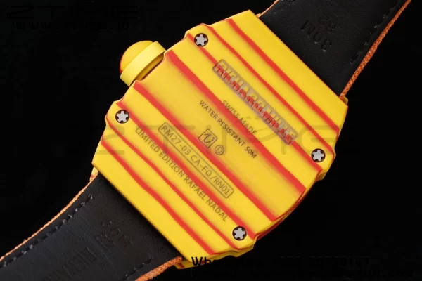 Richard Mille RM027-03 RM2703 Real Tourbillon RMF Best Edition Orange/Red Carbon Skeleton Dial on Orange Nylon Strap - Super Clone Watch | 1:1 Best Version