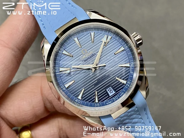 OMEGA Aqua Terra 150M Master Chronometers VSF 1:1 Best Edition Light Blue Dial Light Blue Hand on Light Blue Rubber Strap A8900 Super Clone - Super Clone Watch | 1:1 Best Version