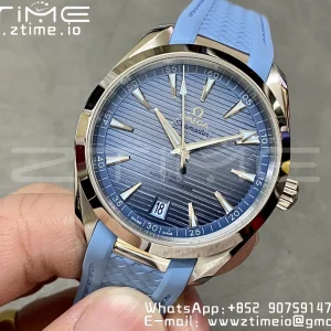 OMEGA Aqua Terra 150M Master Chronometers VSF 1:1 Best Edition Light Blue Dial Light Blue Hand on Light Blue Rubber Strap A8900 Super Clone - Super Clone Watch | 1:1 Best Version
