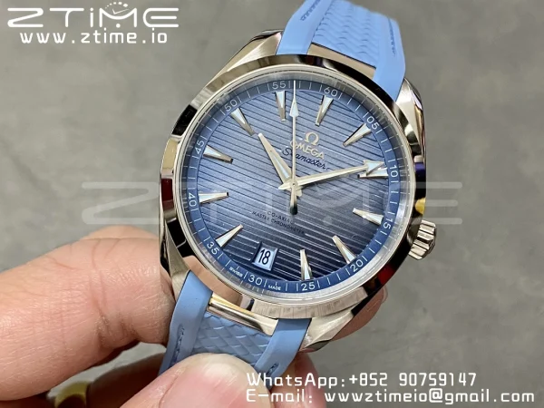 OMEGA Aqua Terra 150M Master Chronometers VSF 1:1 Best Edition Light Blue Dial Light Blue Hand on Light Blue Rubber Strap A8900 Super Clone - Super Clone Watch | 1:1 Best Version