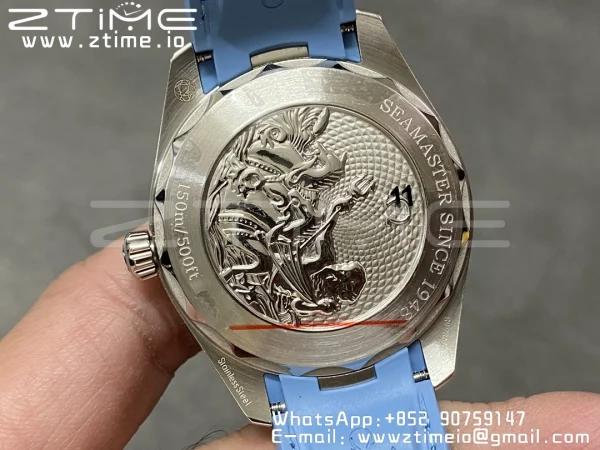OMEGA Aqua Terra 150M Master Chronometers VSF 1:1 Best Edition Light Blue Dial Light Blue Hand on Light Blue Rubber Strap A8900 Super Clone - Super Clone Watch | 1:1 Best Version