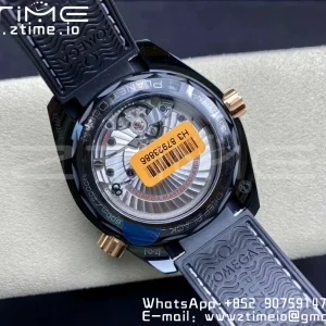 OMEGA Planet Ocean 45.5mm Deep Gold Black Real Ceramic VSF 1:1 Best Edition on Black Leather Strap A8906 Super Clone - Super Clone Watch | 1:1 Best Version