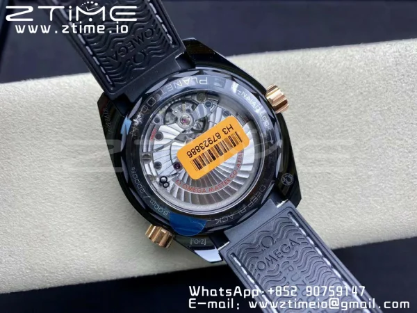 OMEGA Planet Ocean 45.5mm Deep Gold Black Real Ceramic VSF 1:1 Best Edition on Black Leather Strap A8906 Super Clone - Super Clone Watch | 1:1 Best Version