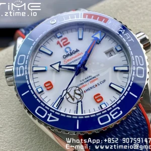 OMEGA Planet Ocean  America's Cup SS VSF 1:1 Best Edition White Dial on Blue Nylon Strap A8900 Super Clone - Super Clone Watch | 1:1 Best Version