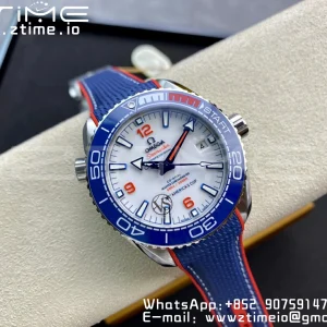 OMEGA Planet Ocean  America's Cup SS VSF 1:1 Best Edition White Dial on Blue Nylon Strap A8900 Super Clone - Super Clone Watch | 1:1 Best Version