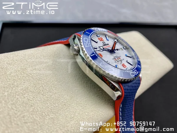 OMEGA Planet Ocean  America's Cup SS VSF 1:1 Best Edition White Dial on Blue Nylon Strap A8900 Super Clone - Super Clone Watch | 1:1 Best Version