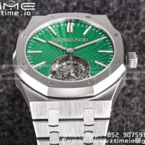AP Royal Oak 2018 SIHH SS Tourbillon R8F Green Sunburst Tapisserie Dial on SS Bracelet V3 - スーパークローンウォッチ｜1:1ベストバージョン
