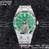 AP Royal Oak 2018 SIHH SS Tourbillon R8F Diamond Bezel Green Sunburst Tapisserie Dial on SS Bracelet V3 - Super Clone Watch | 1:1 Nejlepší verze