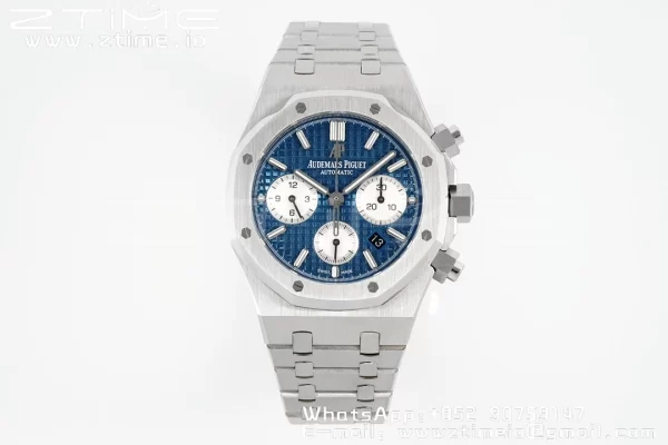 AP Royal Oak Chrono 26331 SS IPF 1:1 Best Edition Blue/White Dial on SS Bracelet A7750 - Super Clone Watch | 1:1 Best Version