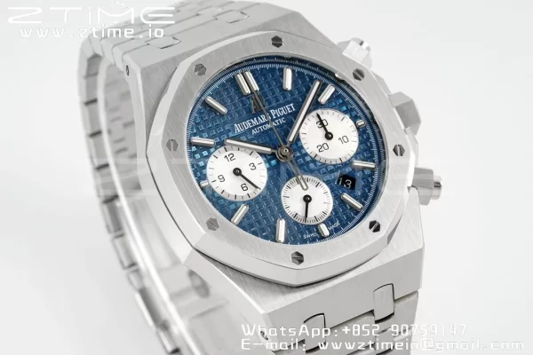 AP Royal Oak Chrono 26331 SS IPF 1:1 Best Edition Blue/White Dial on SS Bracelet A7750 - Super Clone Watch | 1:1 Best Version