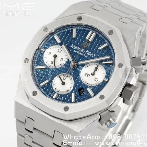AP Royal Oak Chrono 26331 SS IPF 1:1 Best Edition Blue/White Dial on SS Bracelet A7750 - Super Clone Watch | 1:1 Best Version