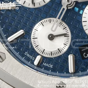 AP Royal Oak Chrono 26331 SS IPF 1:1 Best Edition Blue/White Dial on SS Bracelet A7750 - Super Clone Watch | 1:1 Best Version
