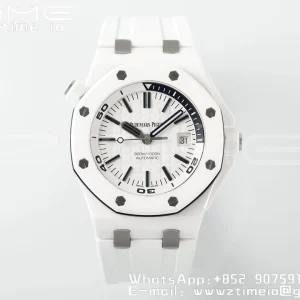 AP Royal Oak Offshore Diver 15707 White Ceramic ZF 1:1 Best Edition SA3120 Super Clone - Super Clone Watch | 1:1 Best Version