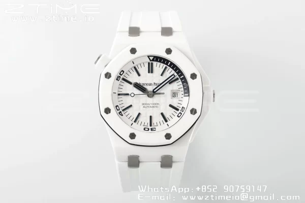 AP Royal Oak Offshore Diver 15707 Weiß Keramik ZF 1:1 Best Edition SA3120 Super Clone - Super Clone Watch | 1:1 Best Version