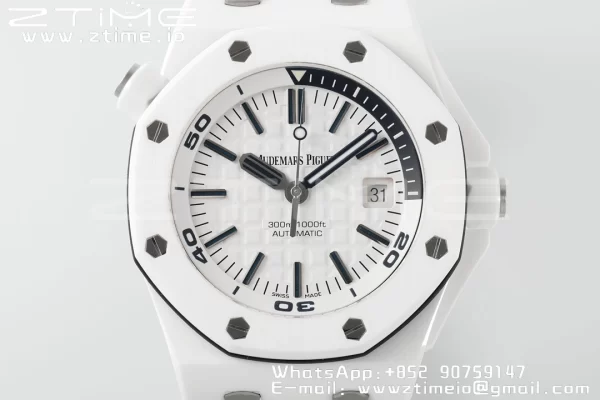 AP Royal Oak Offshore Diver 15707 Weiß Keramik ZF 1:1 Best Edition SA3120 Super Clone - Super Clone Watch | 1:1 Best Version
