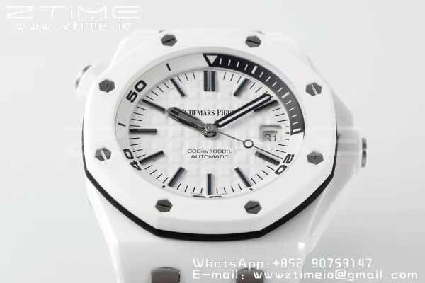 AP Royal Oak Offshore Diver 15707 Weiß Keramik ZF 1:1 Best Edition SA3120 Super Clone - Super Clone Watch | 1:1 Best Version