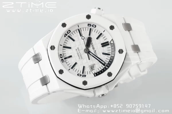 AP Royal Oak Offshore Diver 15707 Weiß Keramik ZF 1:1 Best Edition SA3120 Super Clone - Super Clone Watch | 1:1 Best Version