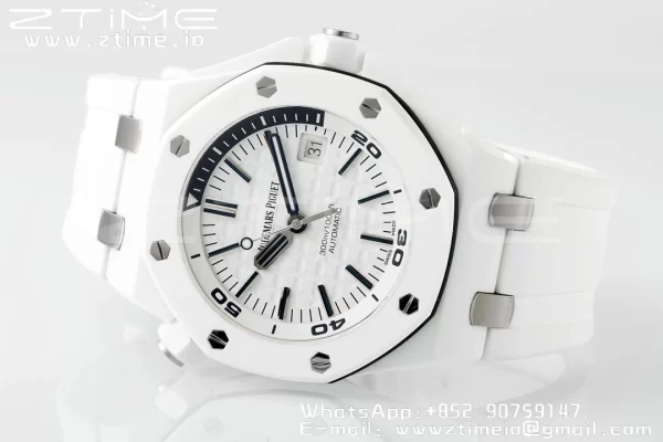 AP Royal Oak Offshore Diver 15707 Weiß Keramik ZF 1:1 Best Edition SA3120 Super Clone - Super Clone Watch | 1:1 Best Version